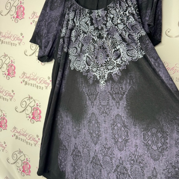 Vanilla sugar T-shirt crystal bling rhinestone diamonds paisley print boho biker - Picture 6 of 10